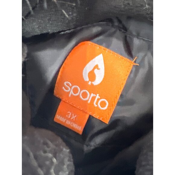 Sporto Tulip Quilted Water Resistant Parka Coat Plus Size 3X Black Outerwear NEW - Picture 2 of 7